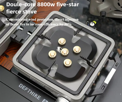 Portable Double Burner Camping Gas Stove 8800W Grey