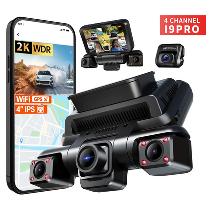 4K Four Channel Dash Cam with WiFi GPS Touchscreen