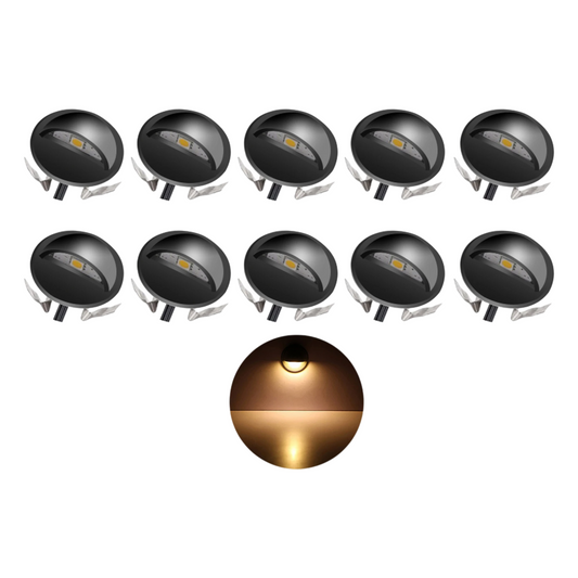 10 Pack Warm White LED Deck Lights for Outdoor Stairs