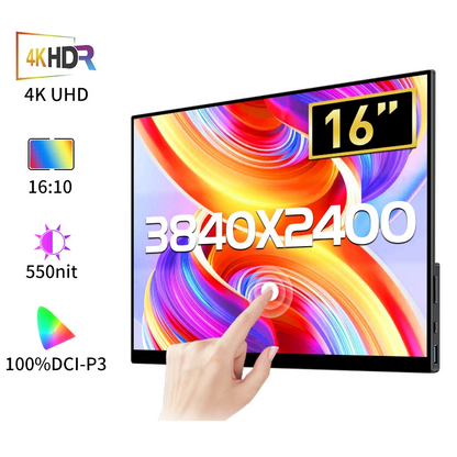 16 Inch 4K Touch Portable Monitor for Laptop Switch