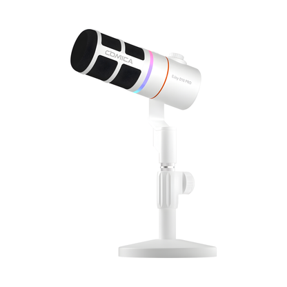 PRO White XLR Desktop USB Streaming Microphone