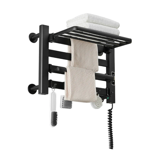 Smart Black Towel Radiator 35cm Electric Heated