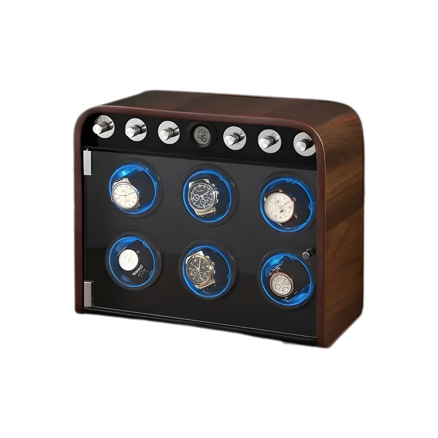 Silent 6 Slot Rotating Watch Display Organizer