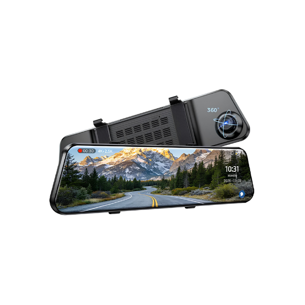 12 Inch 4K Mirror Dash Cam with GPS Night Vision
