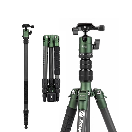 151cm Carbon Fiber Travel Tripod with Detachable Monopod Green