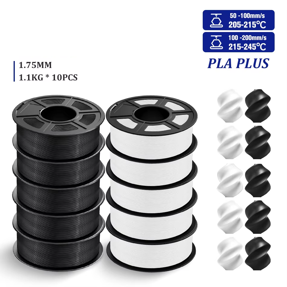 PLA+ 3D Printer Filament 1.75mm 10-Roll 11kg Pack
