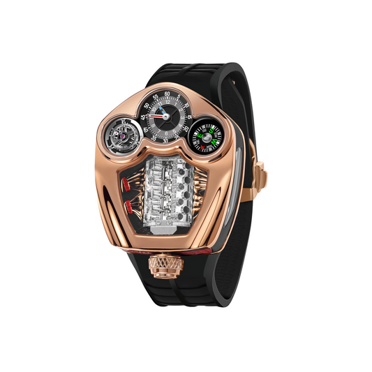 Golden Engine Series Quartz Watch Men Compass Waterproof