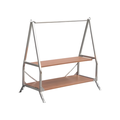 Portable Folding Camping Storage Shelf Stainless Steel Rack