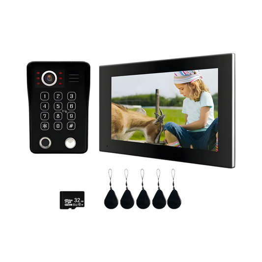 Wireless Smart Doorbell Camera Intercom with Fingerprint Unlock Black