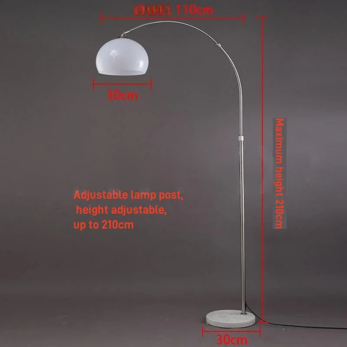 Large White Floor Lamp 3 Color Switch for Home Ambience