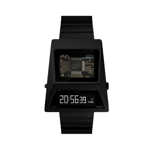 Men’s Black OLED Digital Watch Futuristic Design
