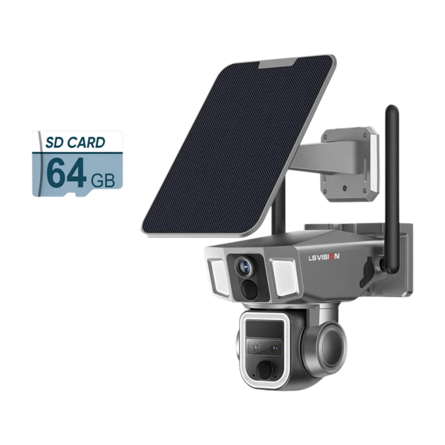 4G WiFi Solar Security Camera 4K with 64GB