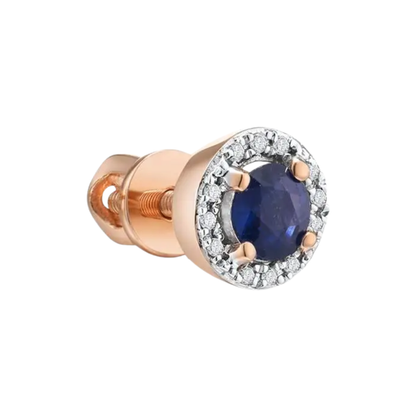 4mm Sapphire Gold Studs Secure Screw Back Design