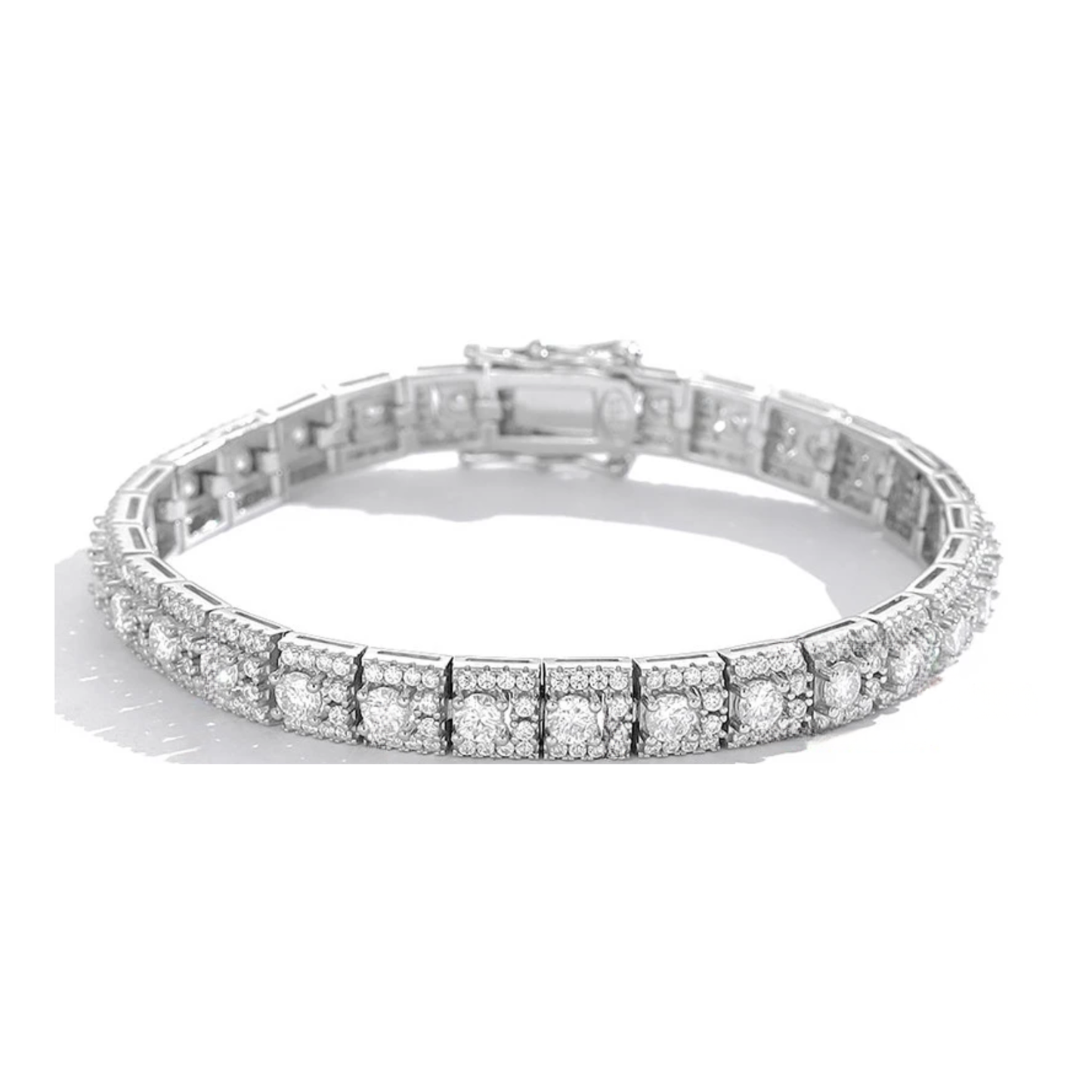 Womens Moissanite Tennis Bracelet 15cm Luxury Full Stone