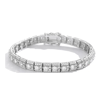 Womens Moissanite Tennis Bracelet 15cm Luxury Full Stone