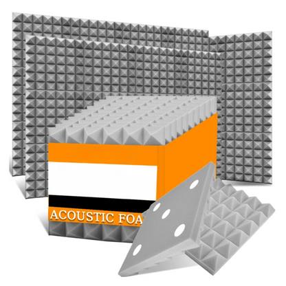 48 Pcs Gray Acoustic Foam Panels with Tapes  5cm Thick