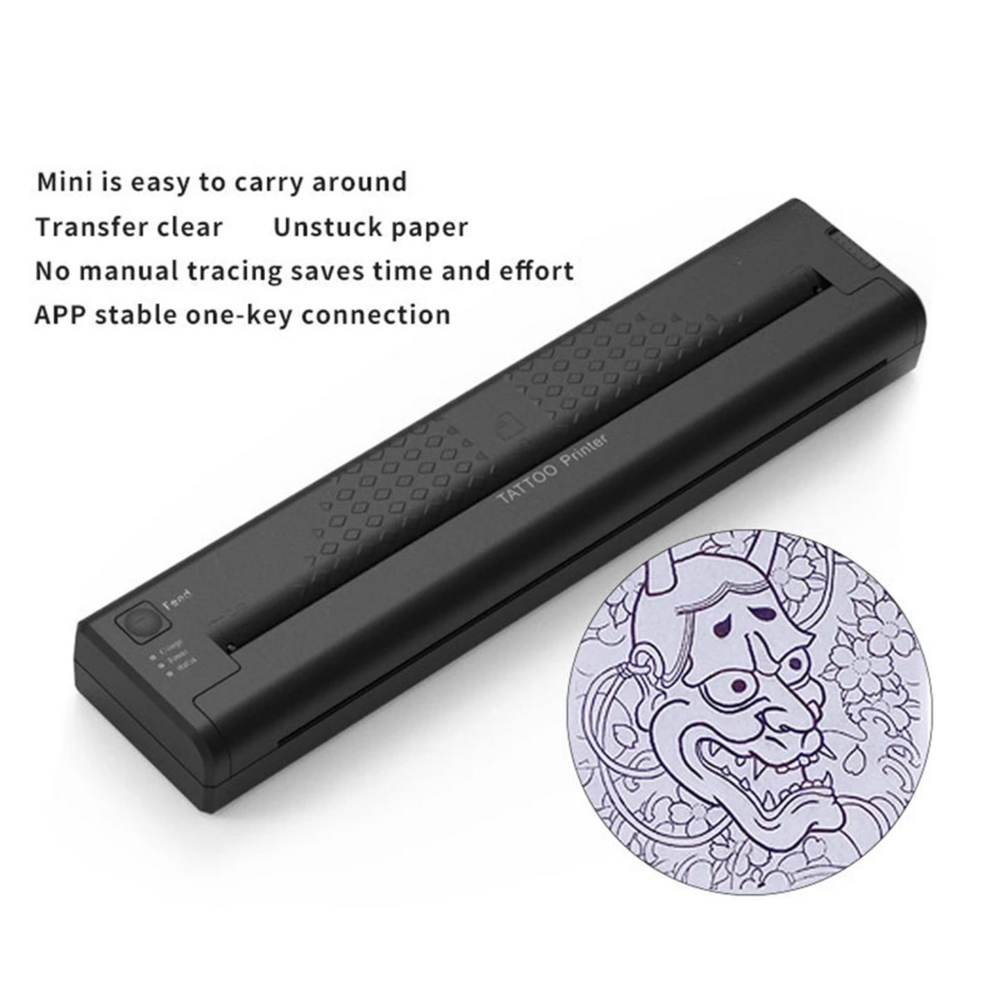 A4 Thermal Tattoo Stencil Printer Wireless Bluetooth Design Copier Black