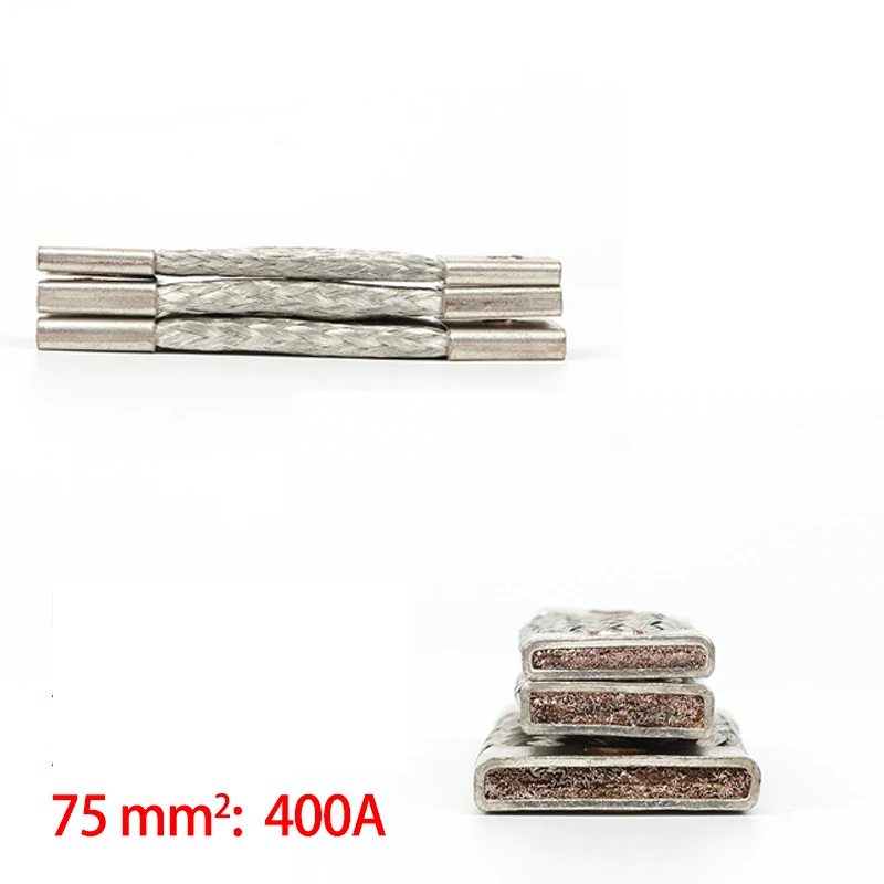 M4 75mm² Copper Braided Busbar Battery Connector Strap