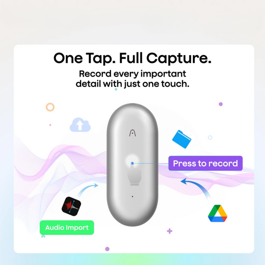 Purple Smart AI Voice Recorder with Wearable Notetaker