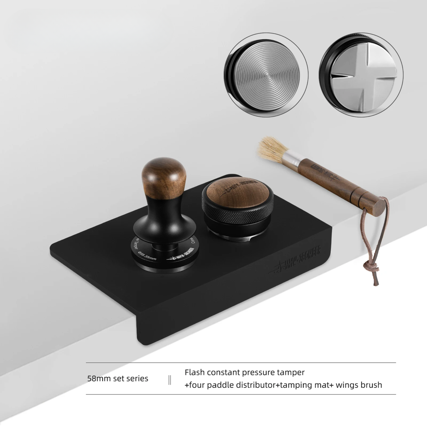 Coffee Distributor 58.35mm and Tamper Set for Barista Precision