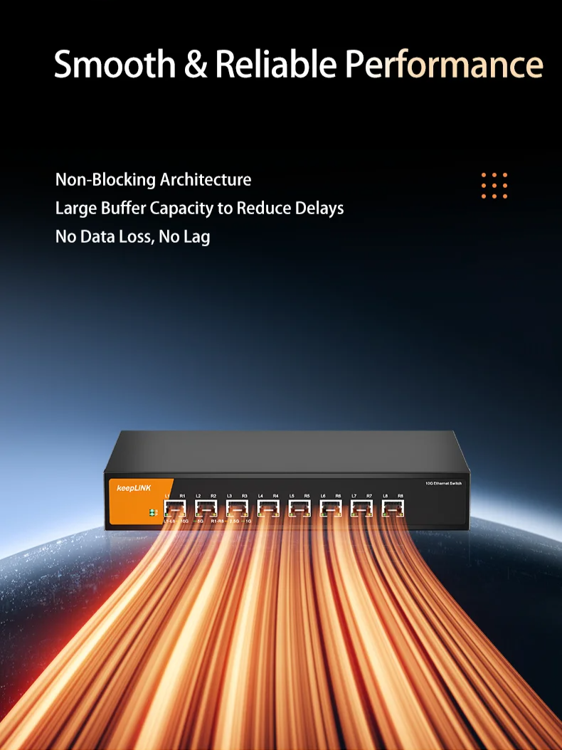 10Gbps 8-Port Ethernet Switch High Speed