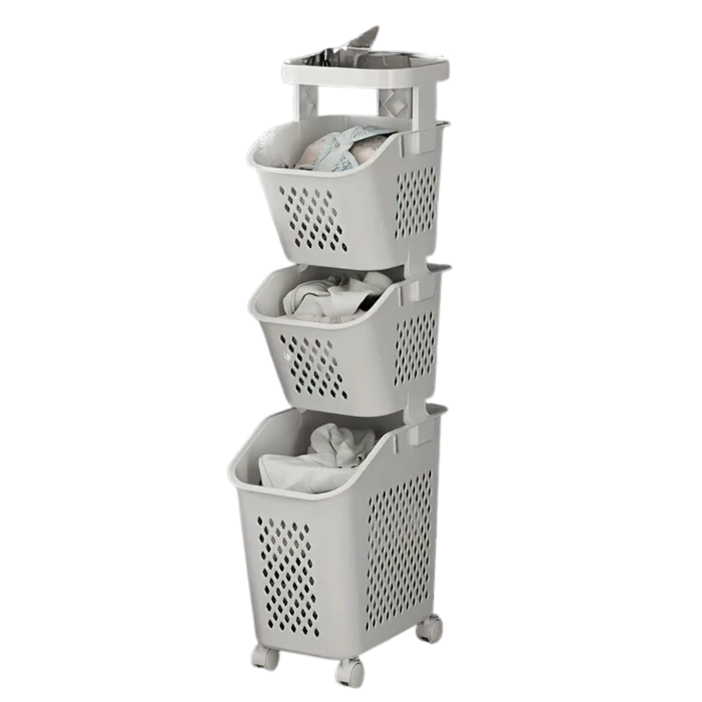 Portable Rolling Storage Basket for Clothes and Sundries