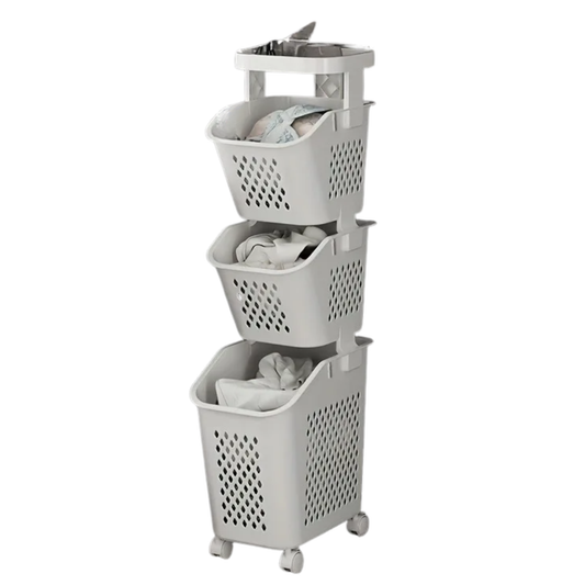 Portable Rolling Storage Basket for Clothes and Sundries