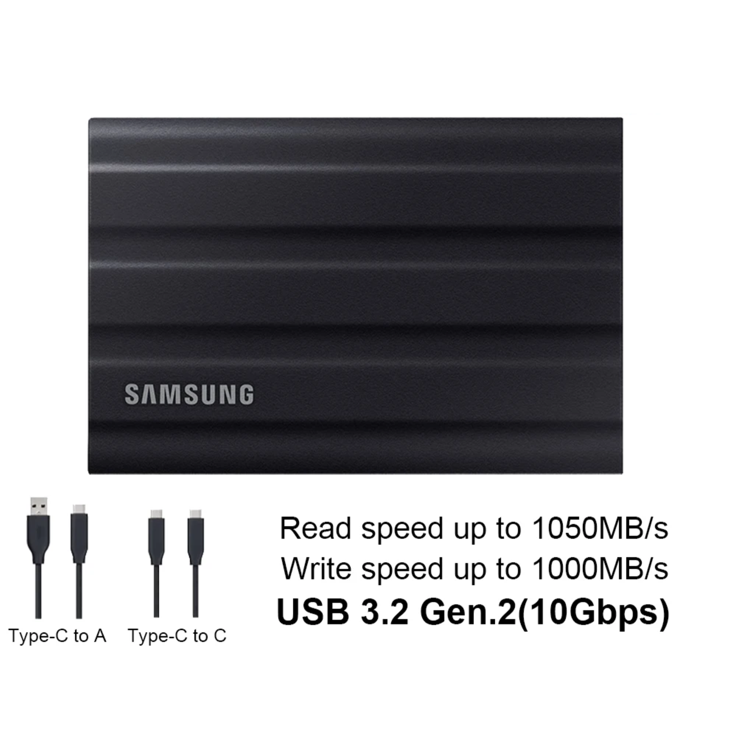 Portable NVMe SSD 2TB Shield Black USB 3.2 Gen 2
