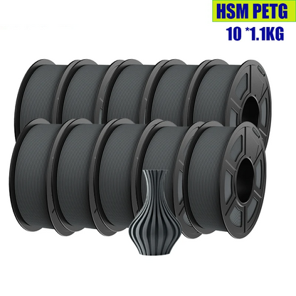 Non-Toxic Gray PETG Filament 1.75mm 10 Pack