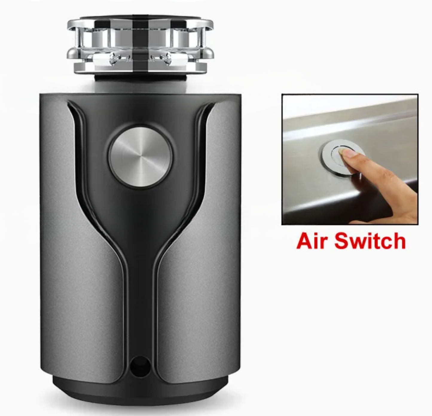 Garbage Disposer with Grey Air Control Switch 1HP