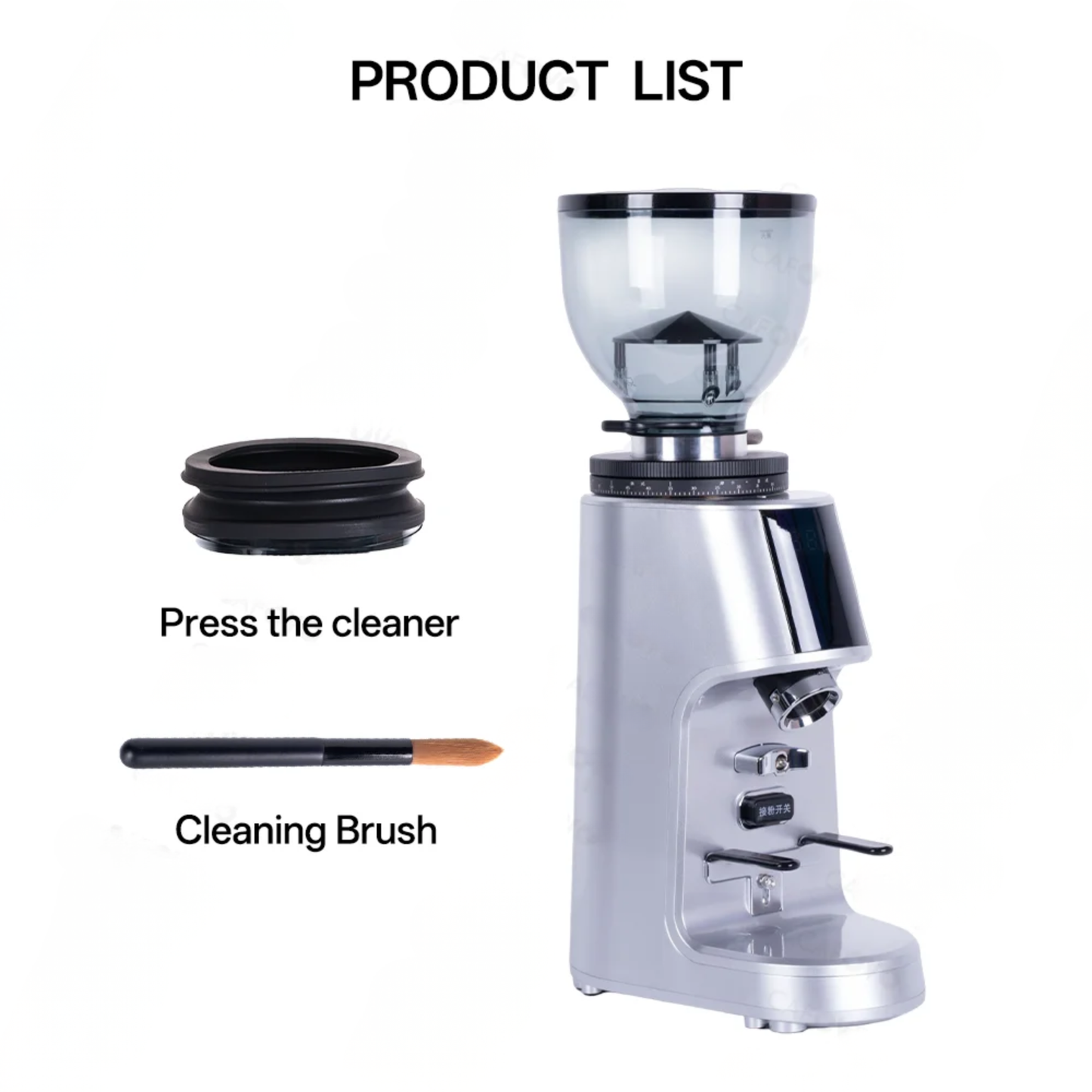 Rechargeable 64mm Flat Burr Coffee Grinder Silver 4.0