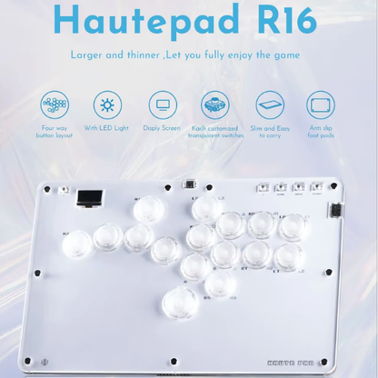 R16 Crystal Leverless Arcade Controller for PC PS4 PS5