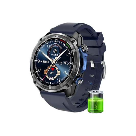 GPS Fitness Smart Watch Black Blue 4GB Memory