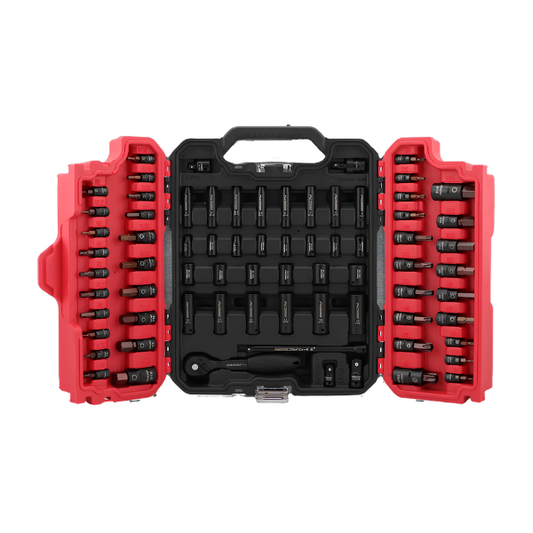 73-Piece Master Impact Socket Set Deep Shallow SAE Metric