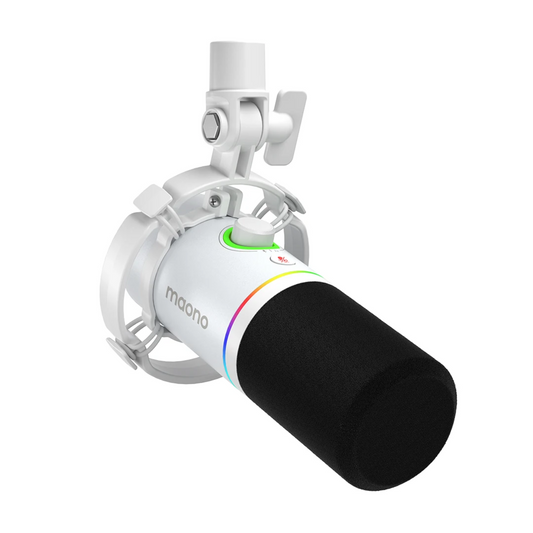 Dynamic Mic with USB/XLR and Mute Button White