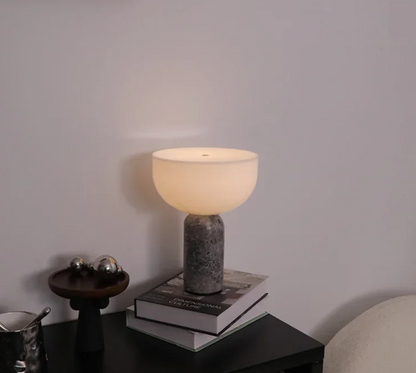 Modern Red Marble Lamp with Portable USB Charging