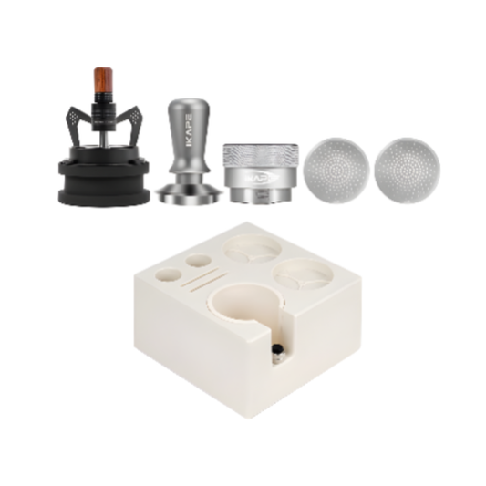 58.5mm Espresso Tamper Set with Knock Box Silver