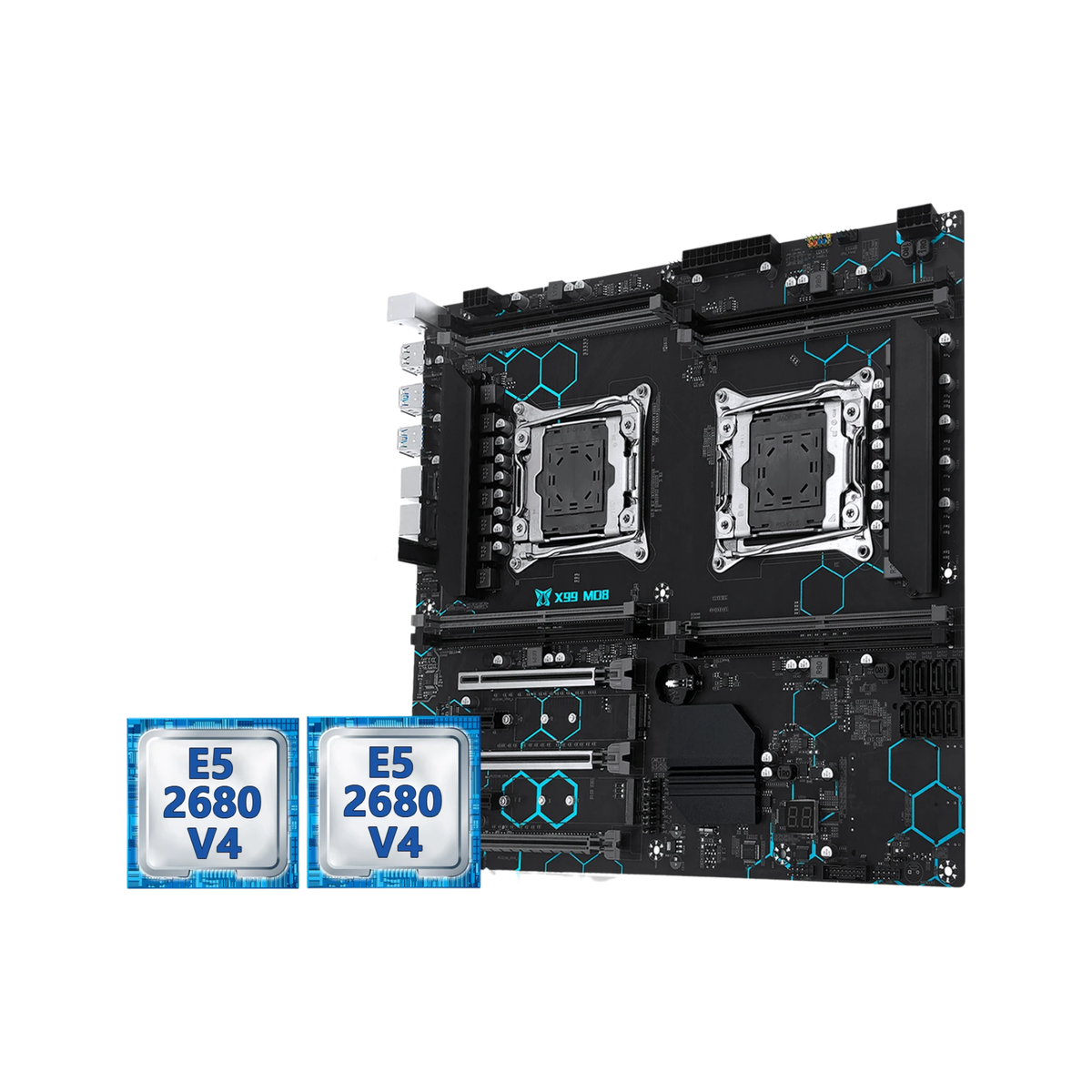 Server Motherboard Kit with Dual Xeon CPUs