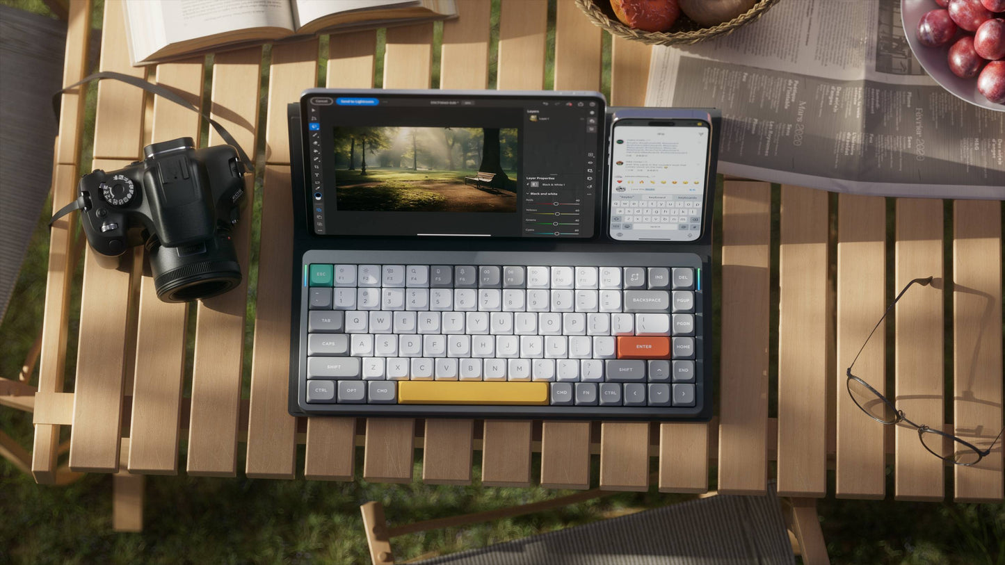 Wireless 75% Mechanical Keyboard Low Profile Bluetooth 2.4G